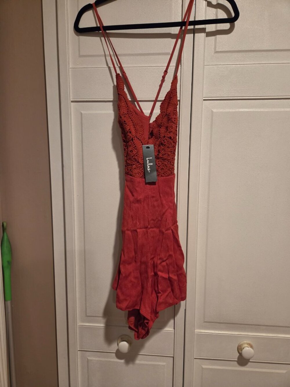NWT Lulus Star Spangled Romper Rust Red Size Small - Picture 4 of 5